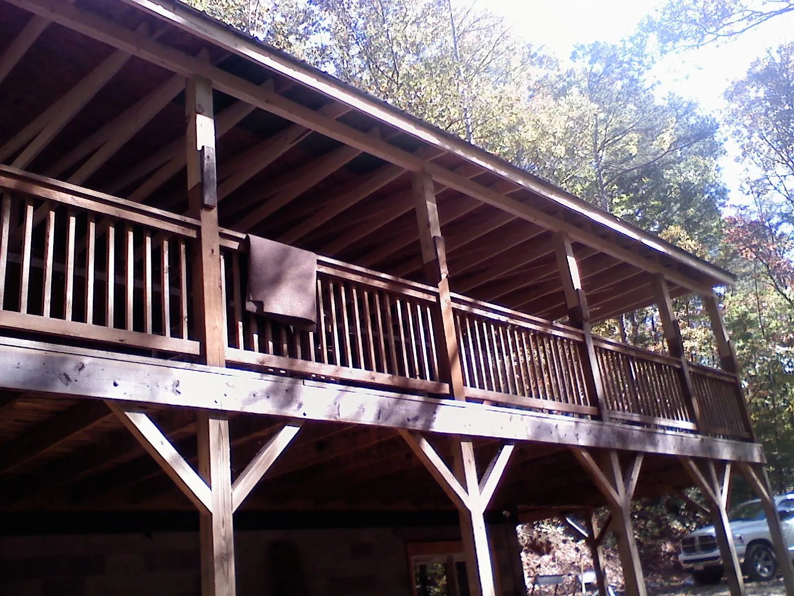 Timber framing under a new elevated porch and deck — Roof Leak Repair in Napanoch by Roofing Brothers
